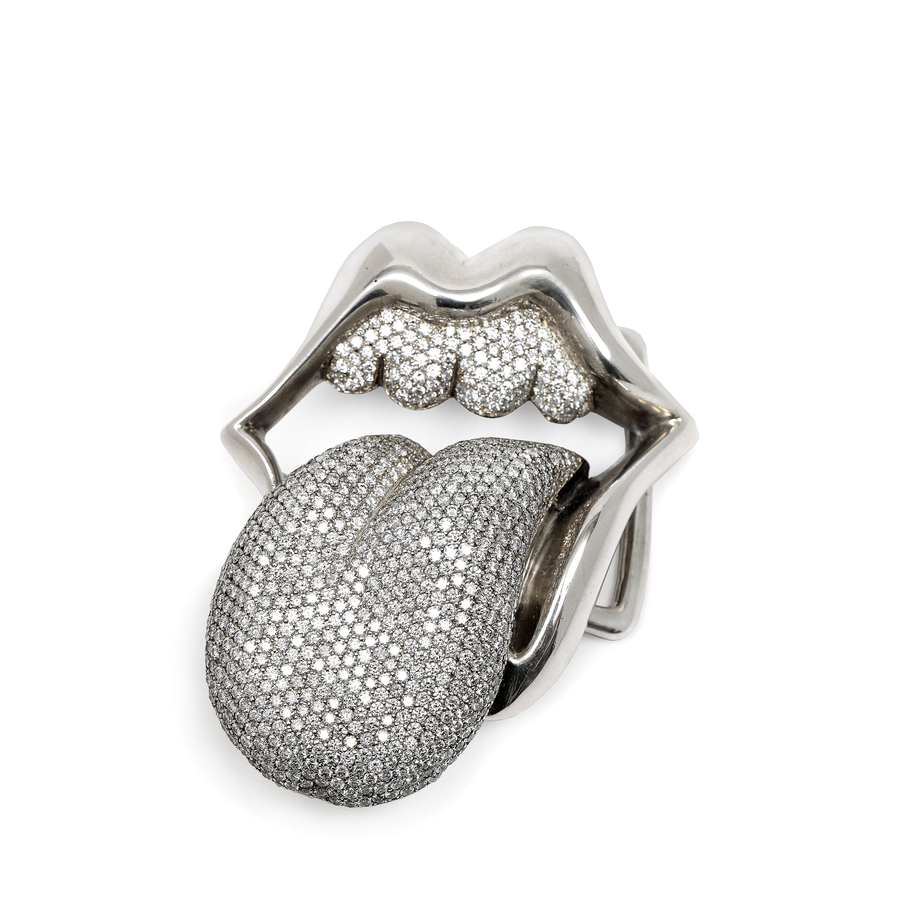 Chrome Hearts x Rolling Stones Sterling Silver Diamond Belt Buckle