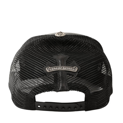 Chrome Hearts Black Leather w/ Silver Cross Hat