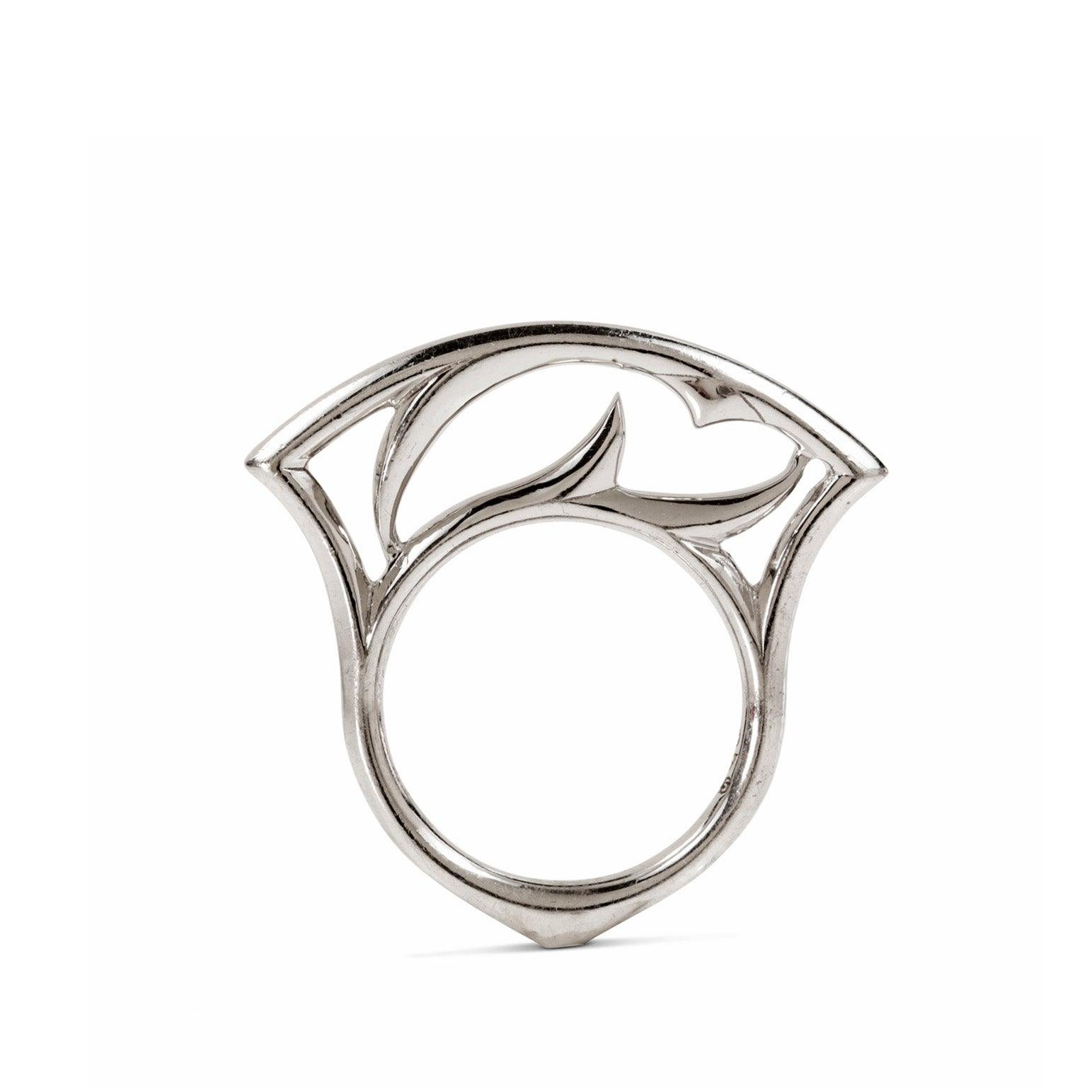 Hermès Ornate Cutout Palladium Scarf Holder Only Authentics