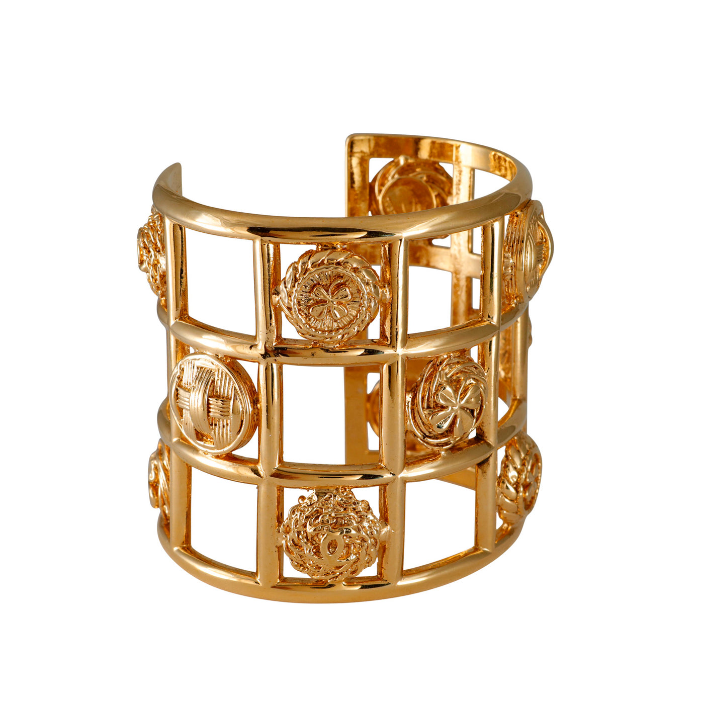 Chanel Gold Plated Clover Cuff