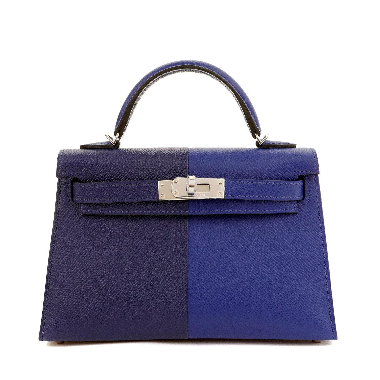 Get your hands on this stunning, limited edition Hermès 20cm Blue Bi Color Mini  Kelly bag – Only Authentics
