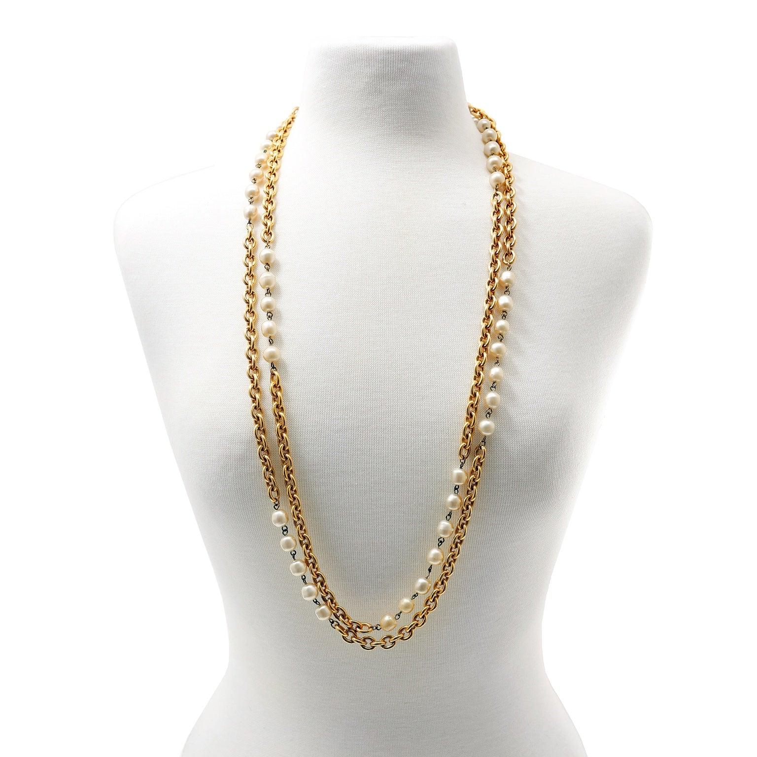 Chanel double chain necklace Clearance