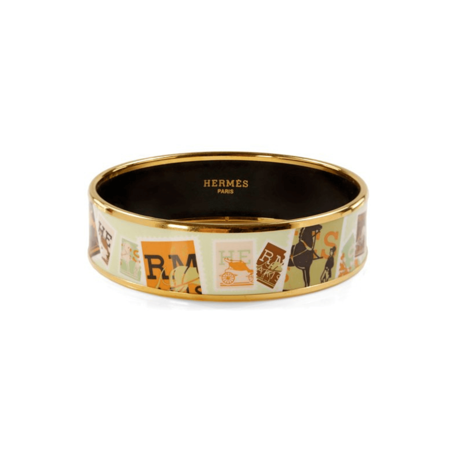 Hermès Postage Stamps Enamel Bracelet Only Authentics