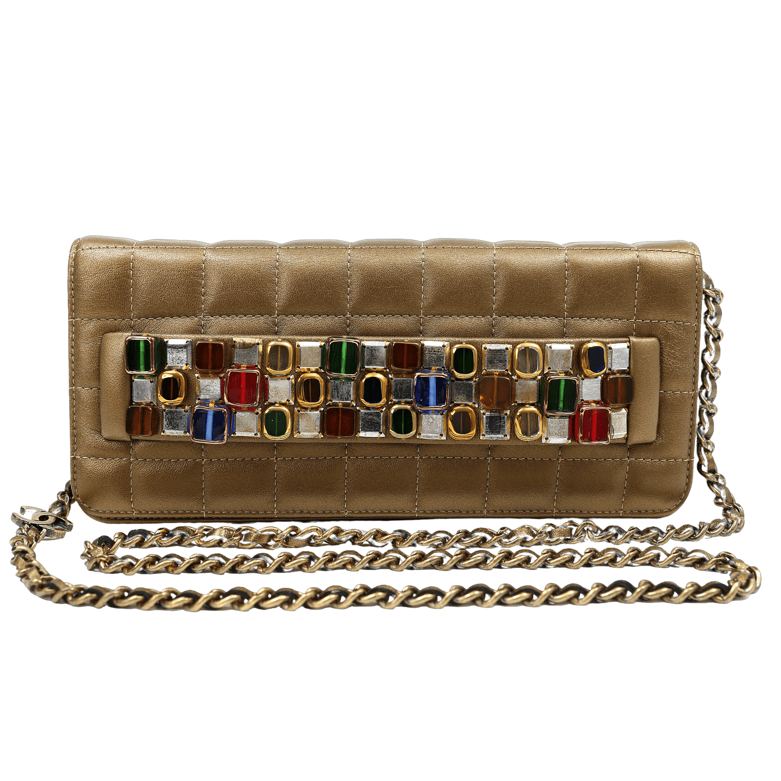 Add a touch of luxury to your evening look with the Chanel Byzance Bronze  Leather Jeweled Evening Bag – Only Authentics