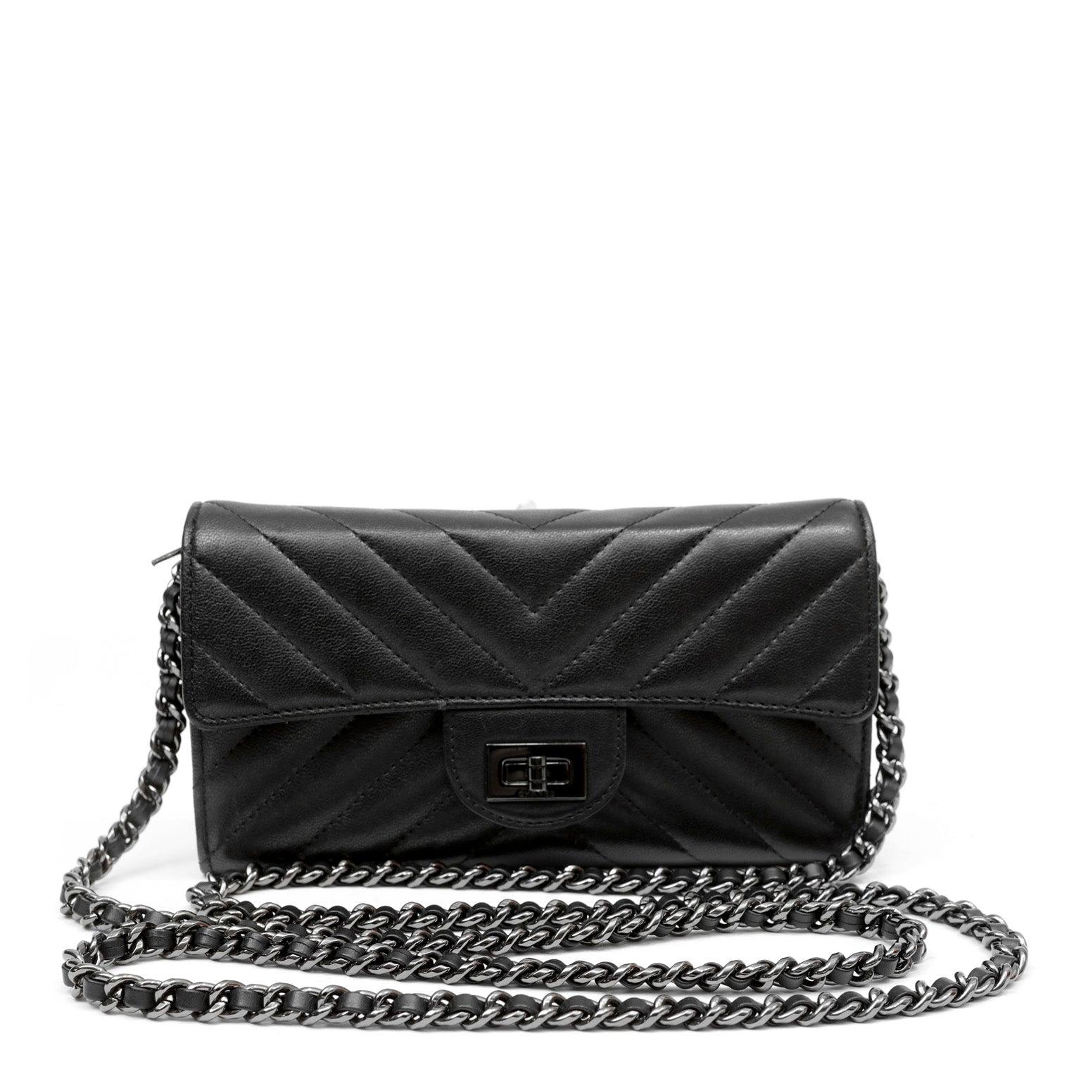 Chanel So Black Chevron Quilted Calfskin Reissue WOC Wallet On Chain Black  Hardware, 2016 Available For Immediate Sale At Sotheby's