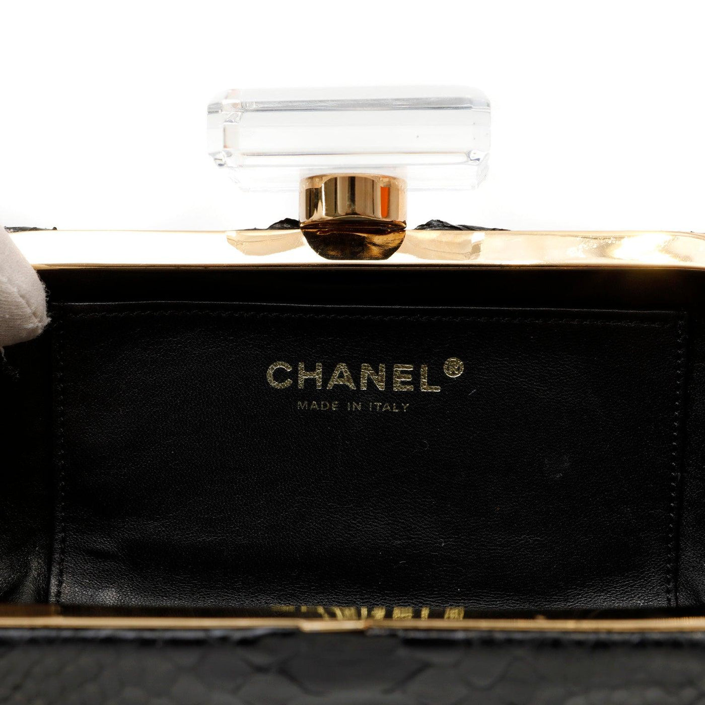 Chanel Black Python Clutch - Only Authentics