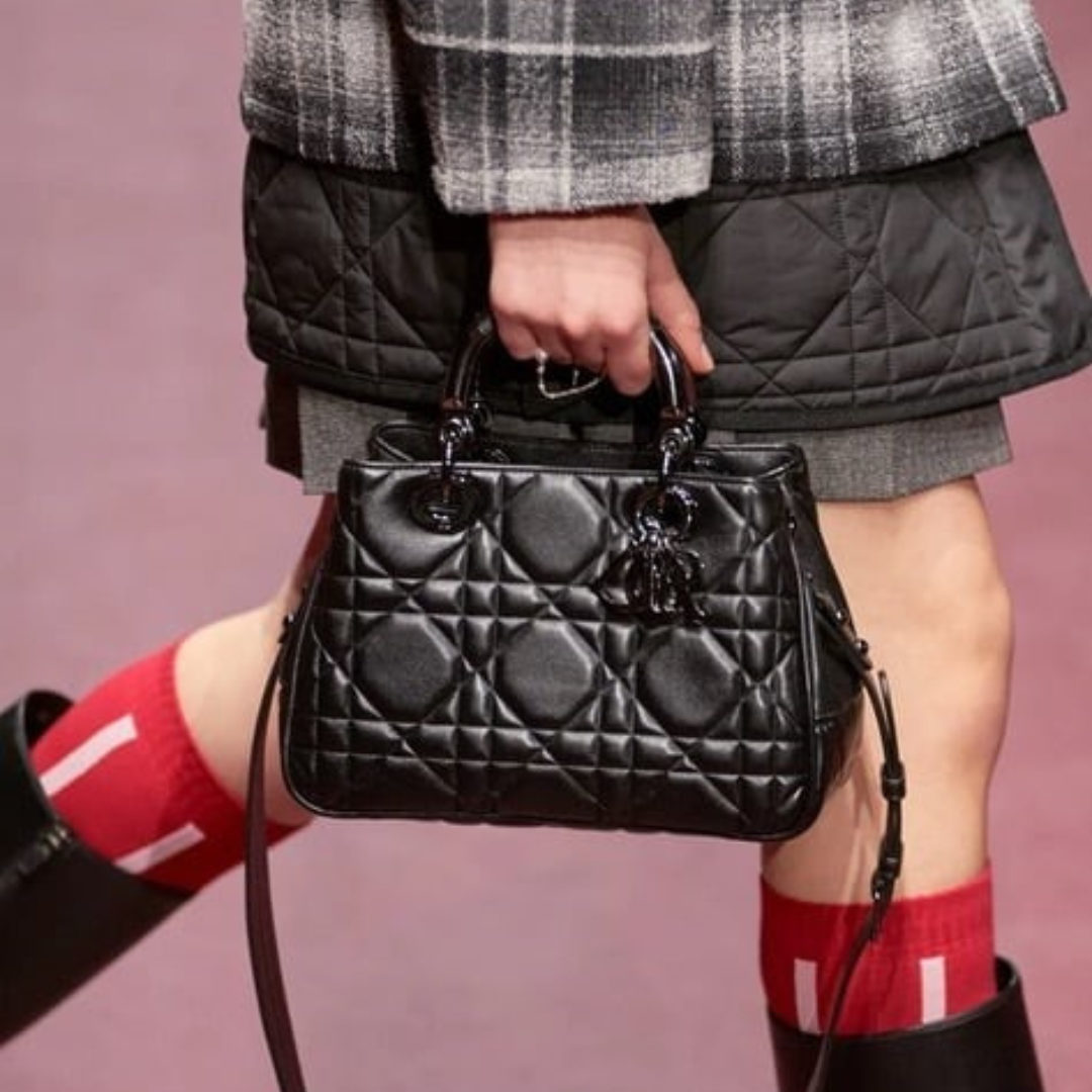 30 Montaigne Dior Box Bag in Black Grained Leather
