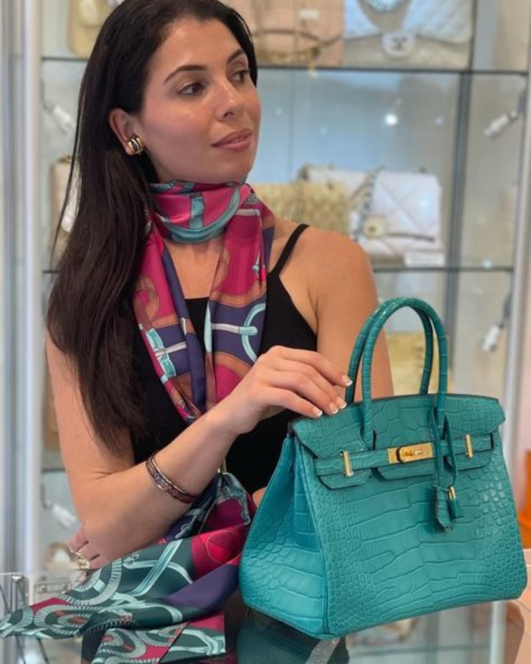 Hermes Octogone Bag in Bold Red Leather