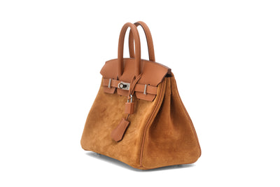Hermès Grizzly Birkin 25 Gold Grizzly Suede and Swift