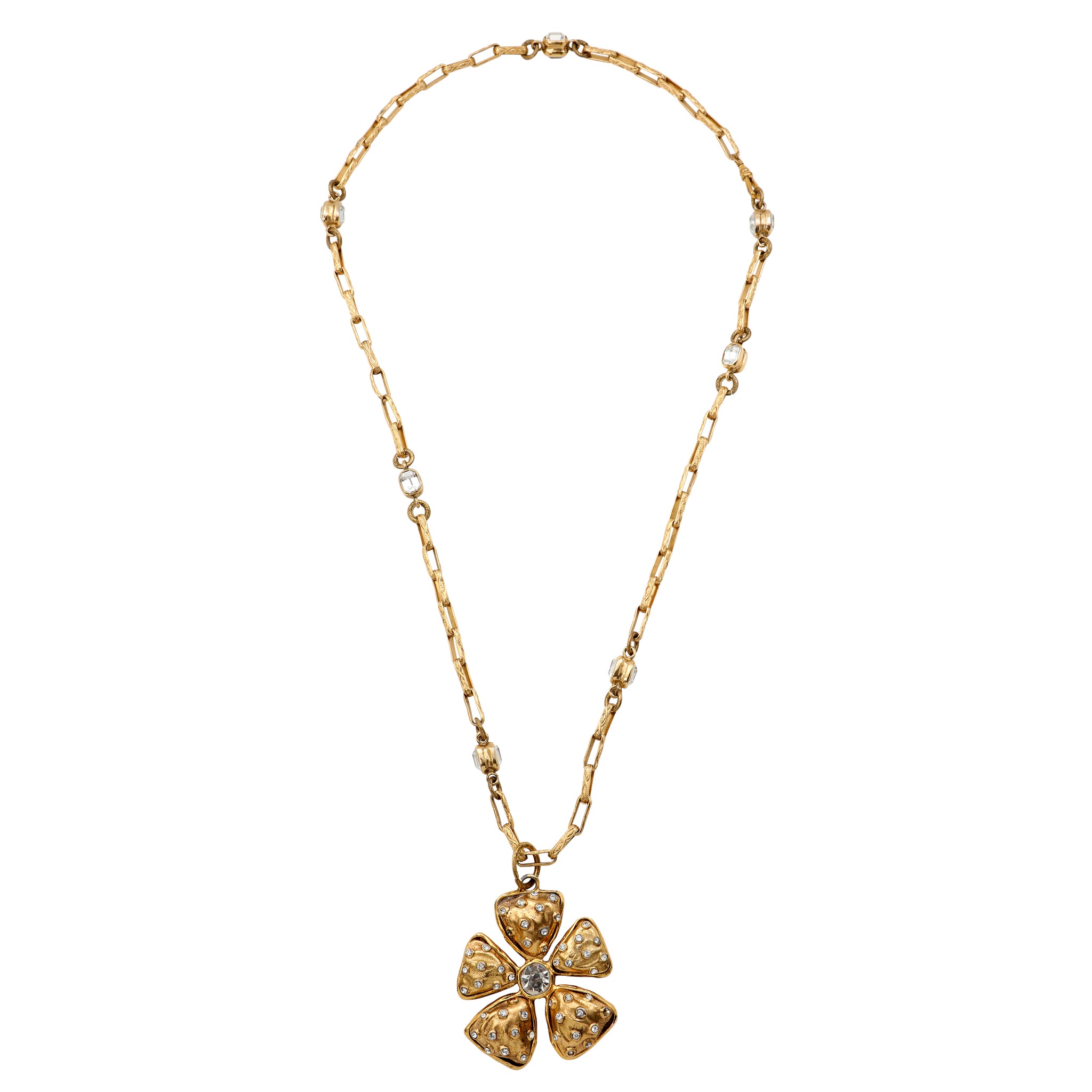 Chanel Shamrock Gold Necklace
