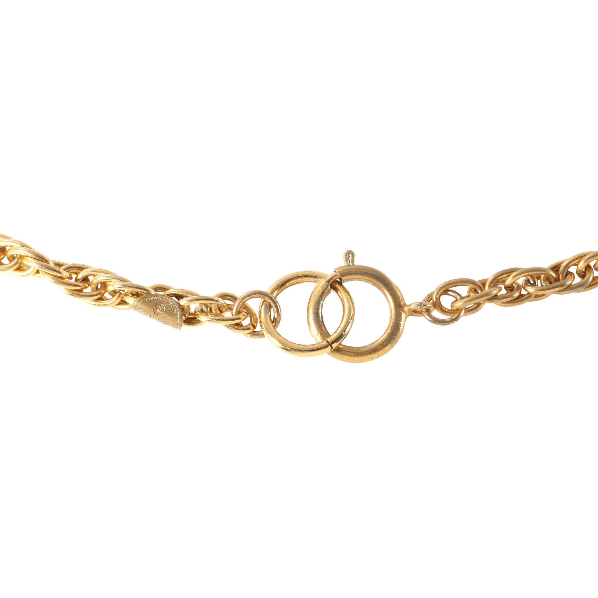 Chanel Vintage Pearl Rhinestone 24k Gold Plated Necklace