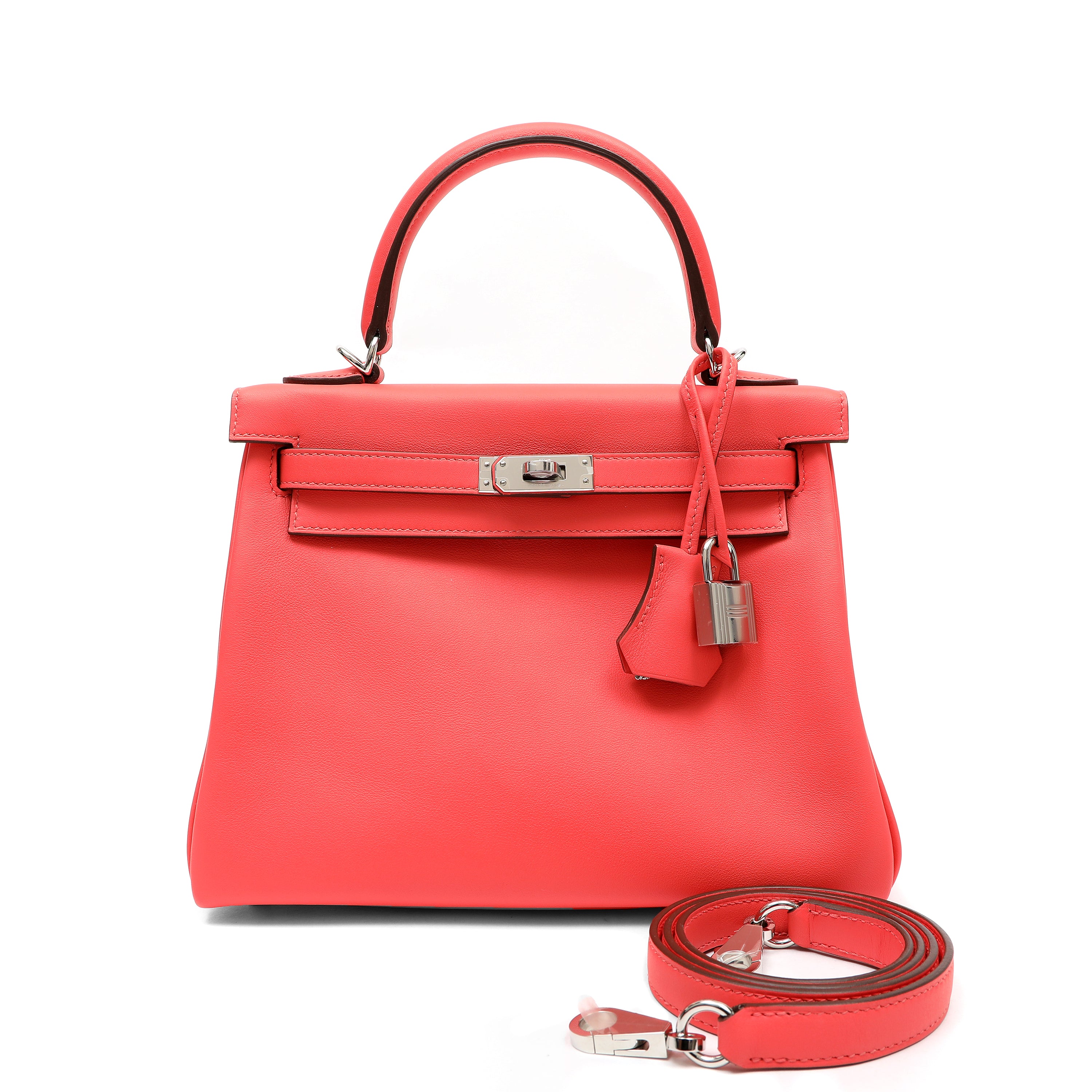 Hermes 25cm Rose Taxes Swift Kelly w PH