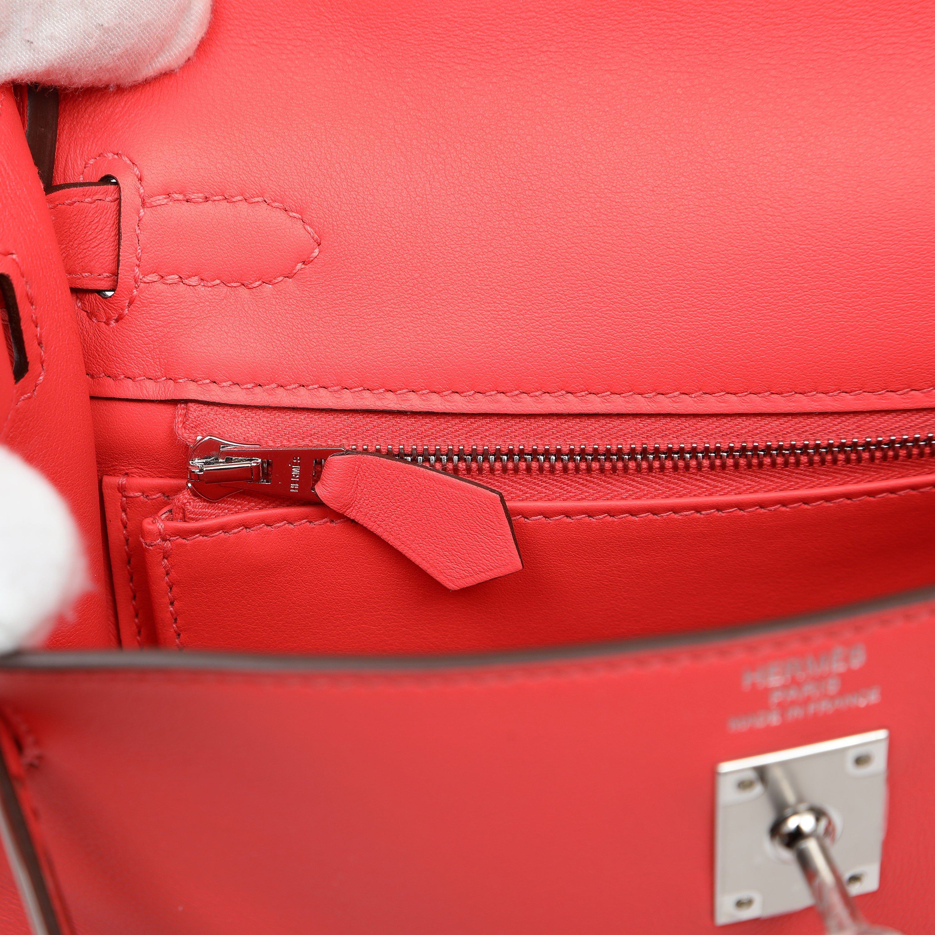 Hermes 25cm Rose Taxes Swift Kelly w PH