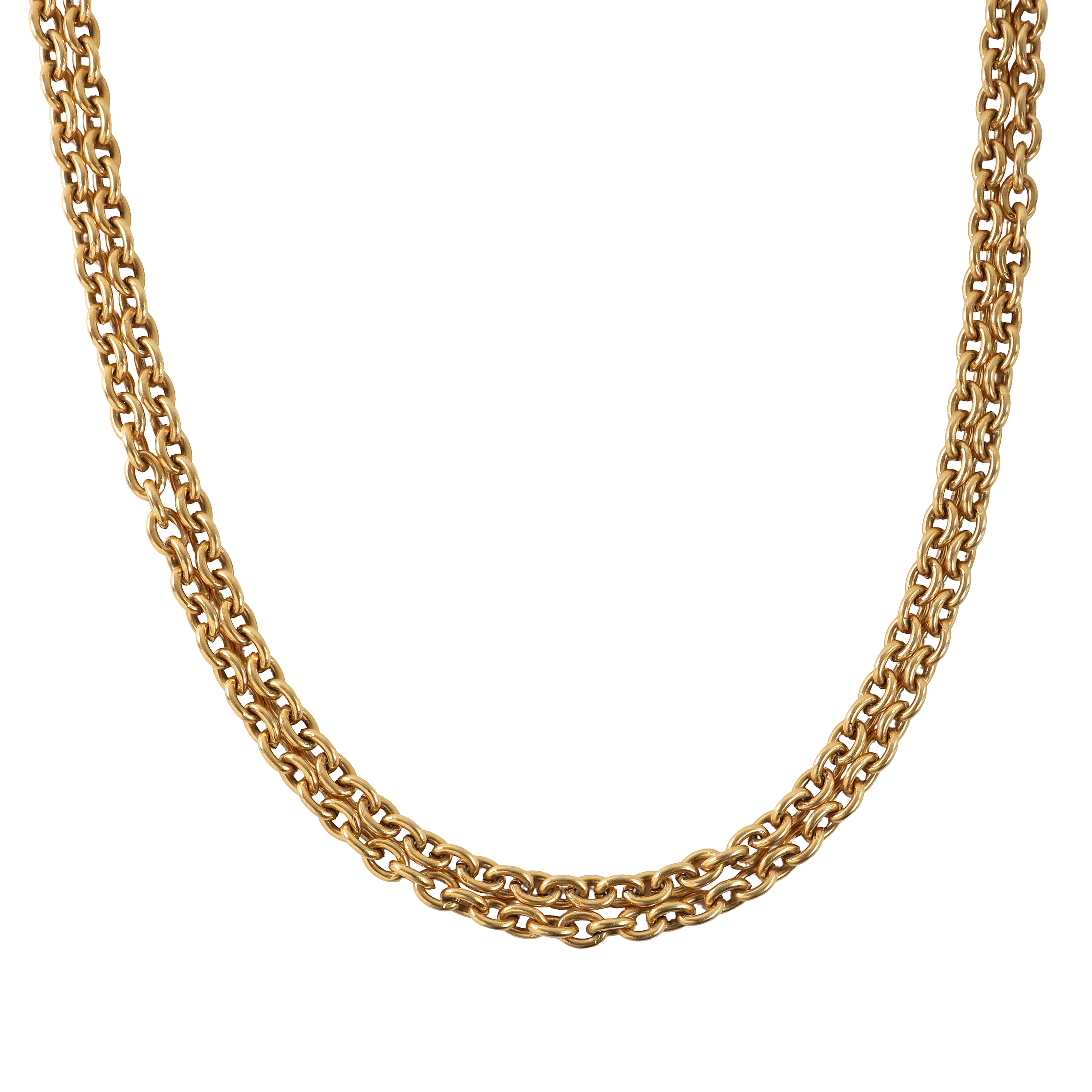 Chanel Vintage Double Layer Chain-link Necklace