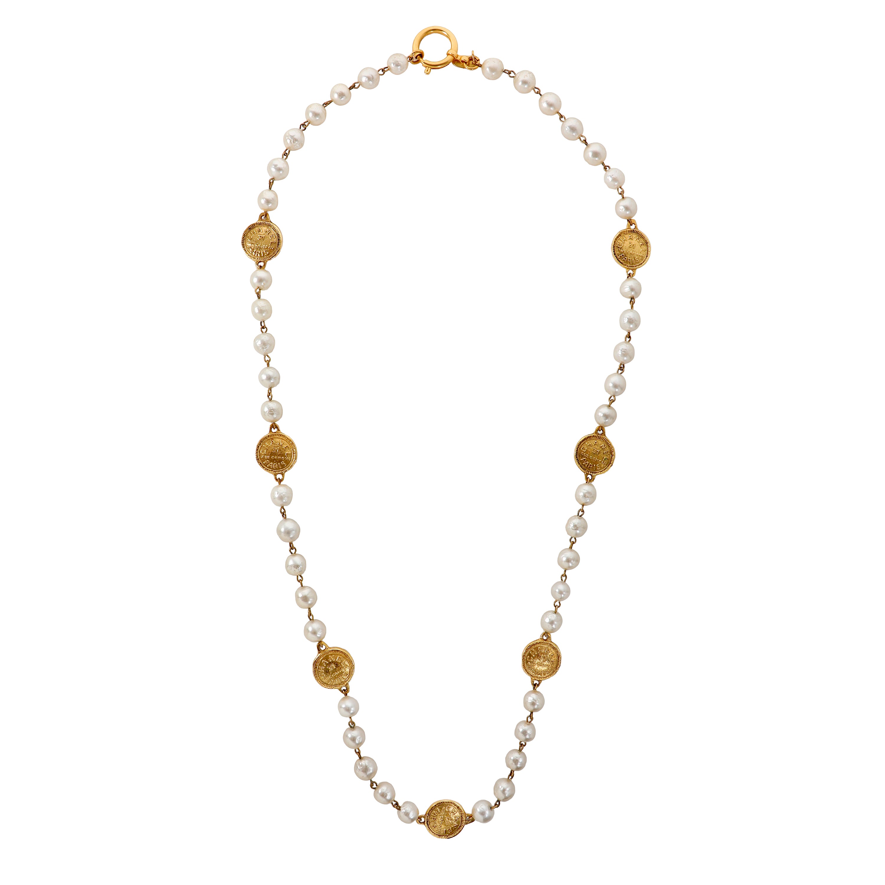 Chanel Vintage 31 Rue Cambon Coin Gold Necklace