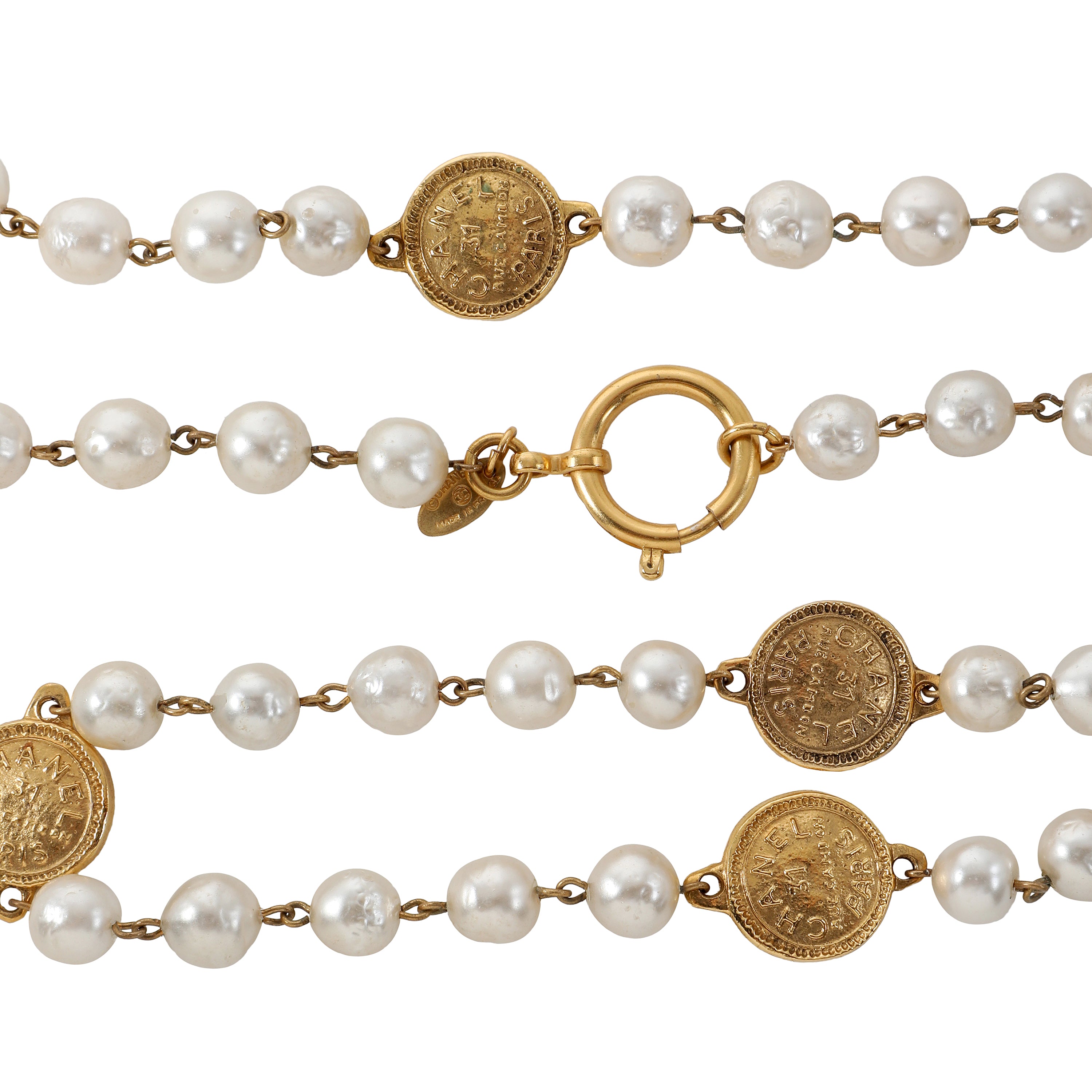 Chanel Vintage 31 Rue Cambon Coin Gold Necklace