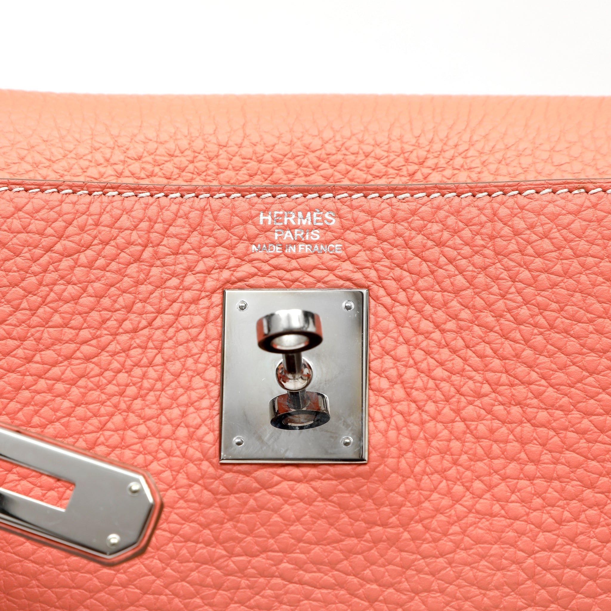 Hermès Kelly 32cm Crevette Clemence w/Palladium Hardware