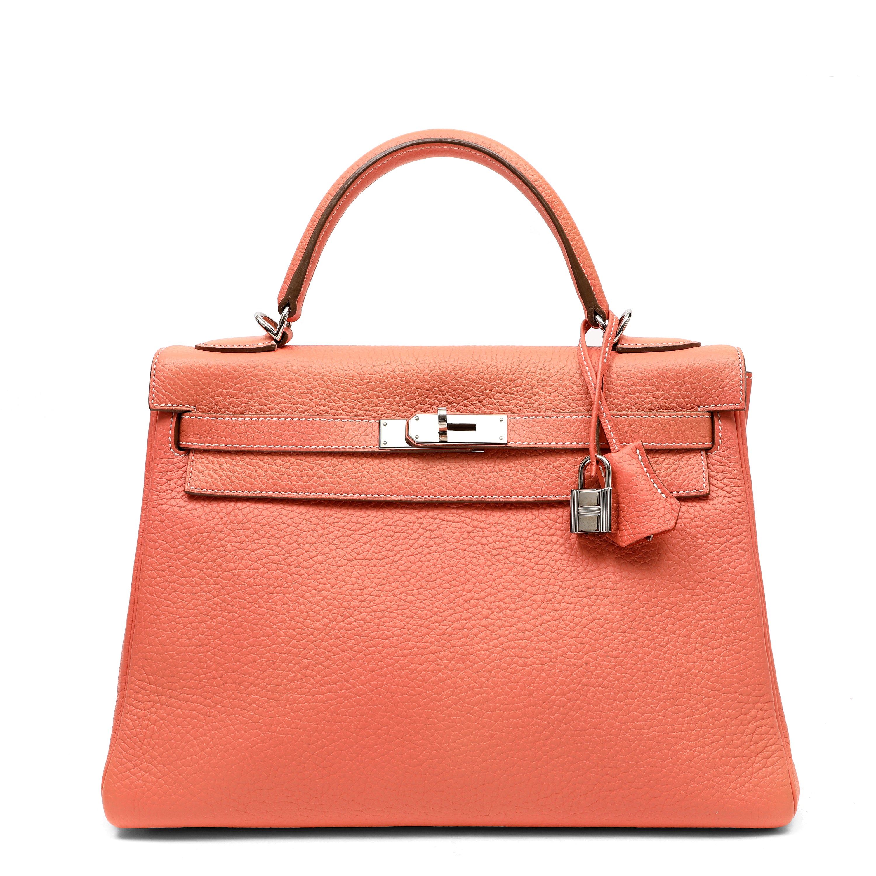 Hermès Kelly 32cm Crevette Clemence w/Palladium Hardware