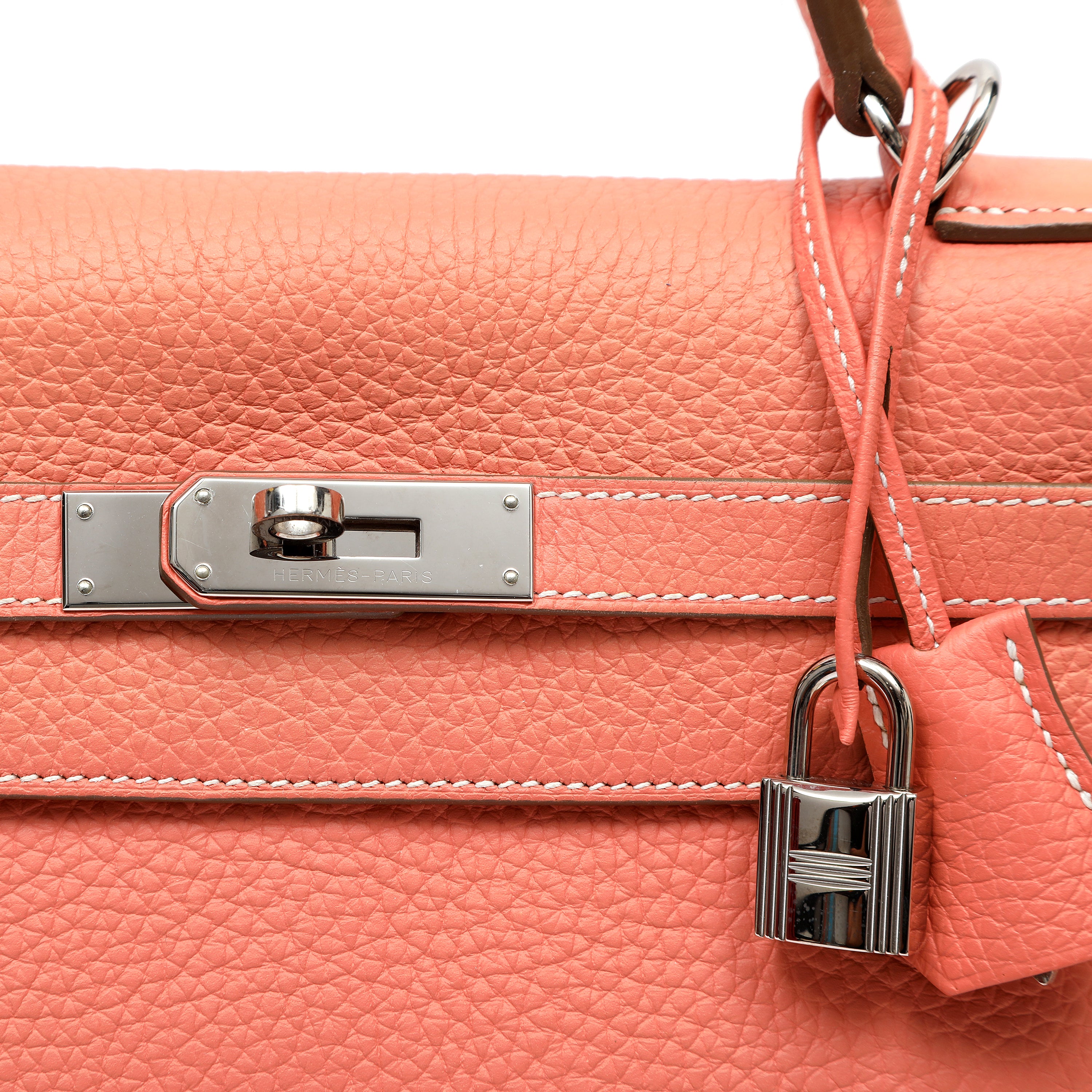 Hermès Kelly 32cm Crevette Clemence w/Palladium Hardware