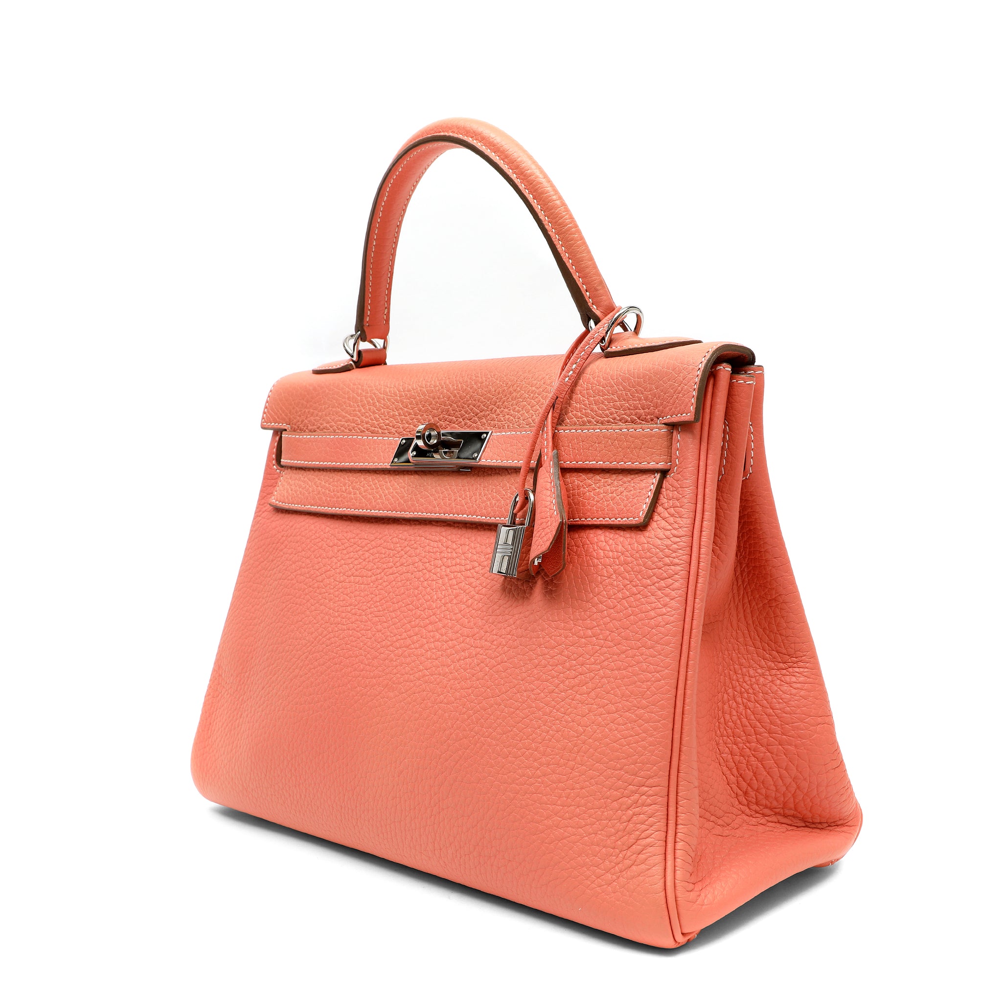 Hermès Kelly 32cm Crevette Clemence w/Palladium Hardware