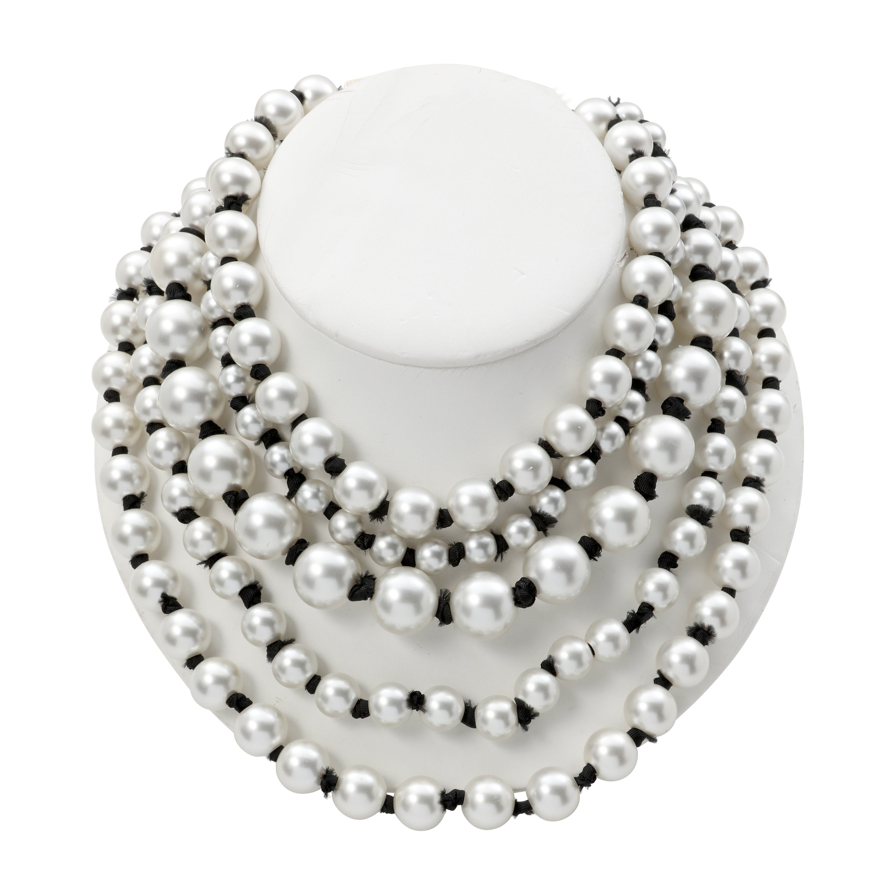Chanel Five Strand Pearl Bead Choker
