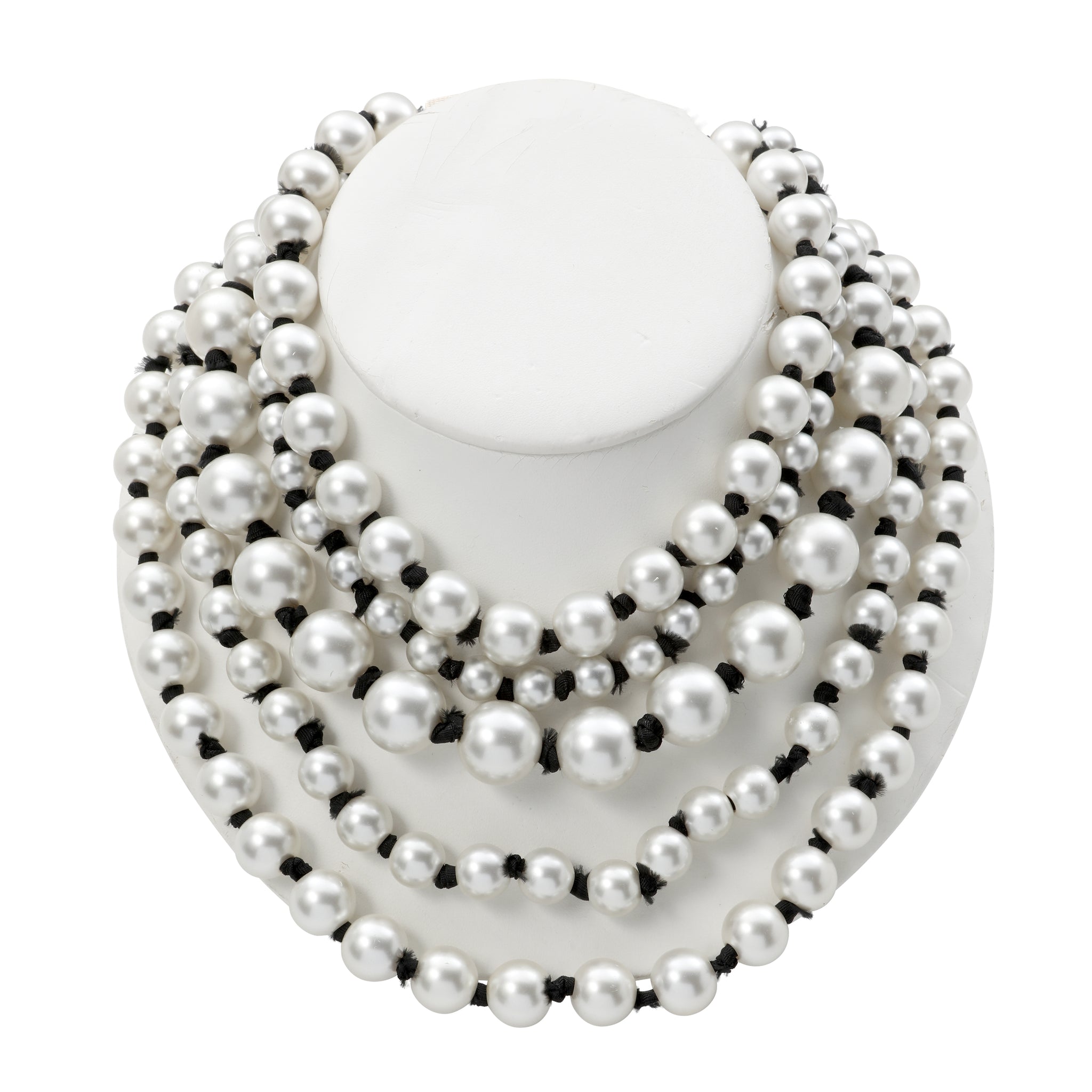 Chanel Five Strand Pearl Bead Choker