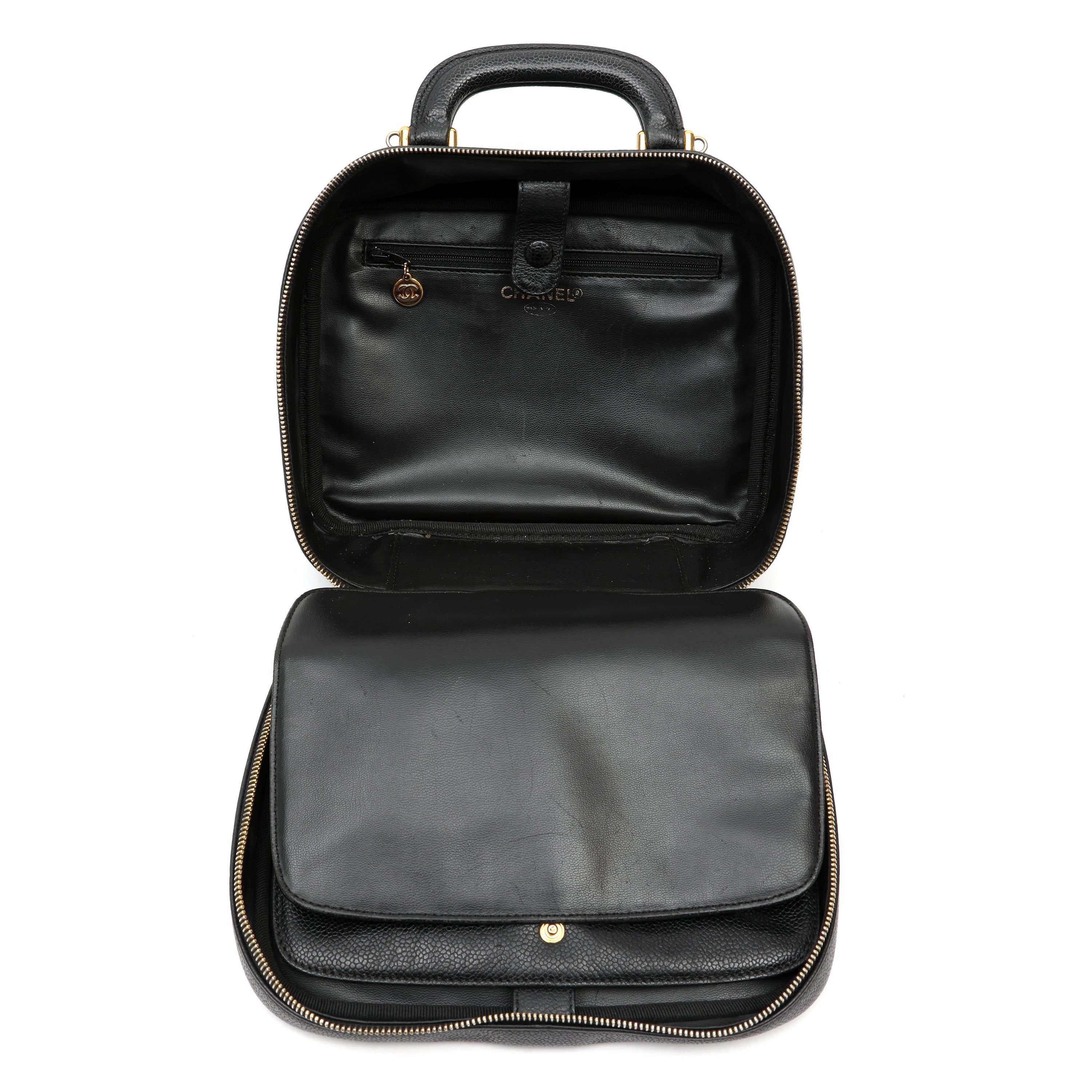 Chanel Vintage Timeless Black CC Caviar Lunch Box