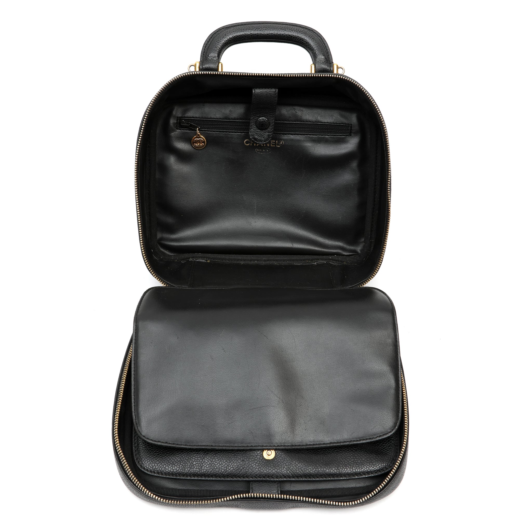 Chanel Vintage Timeless Black CC Caviar Lunch Box