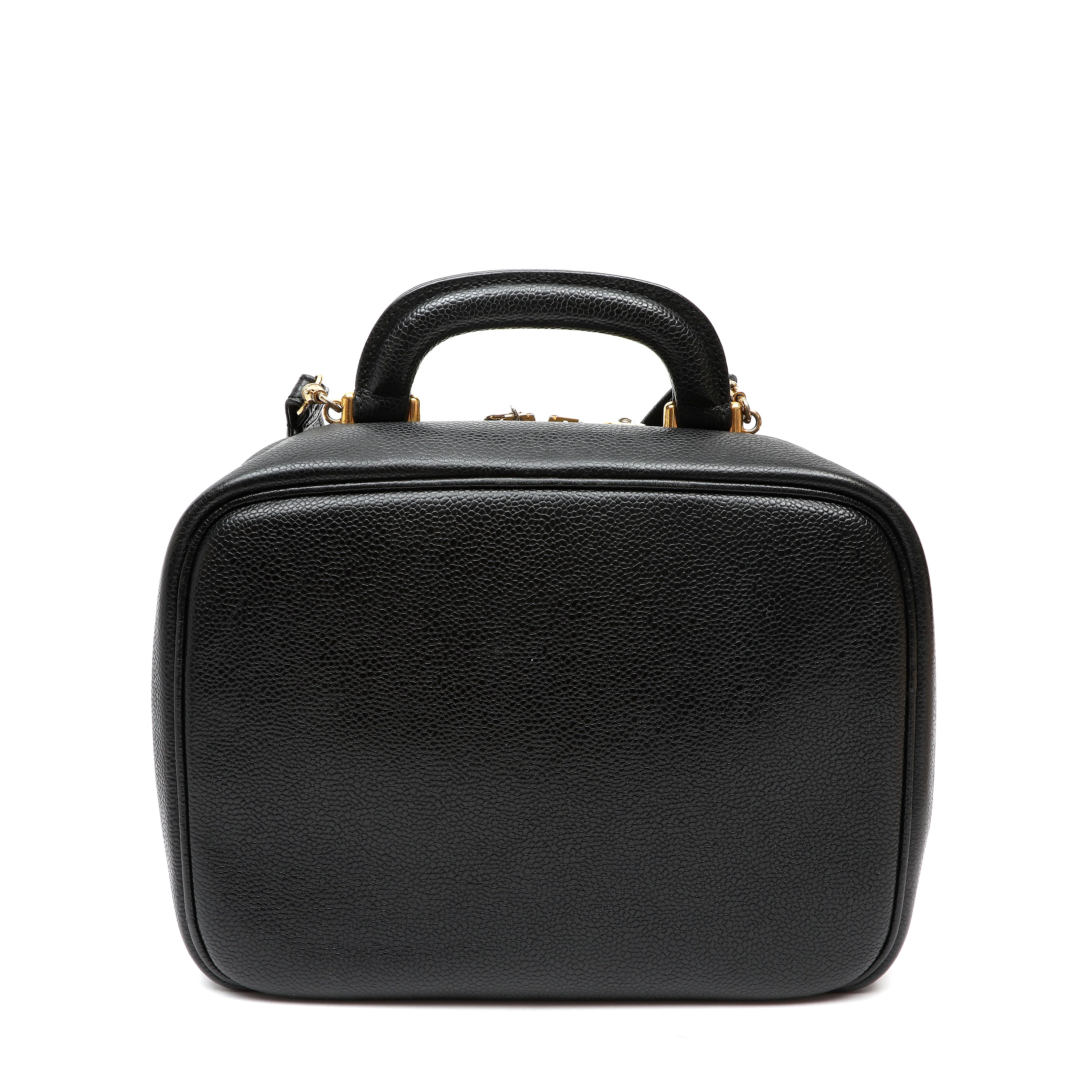 Chanel Vintage Timeless Black CC Caviar Lunch Box