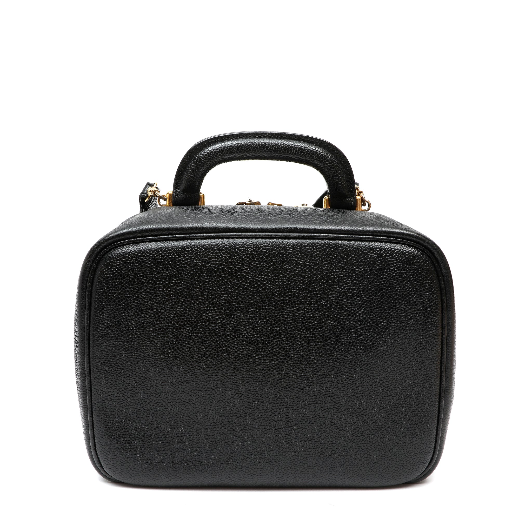 Chanel Vintage Timeless Black CC Caviar Lunch Box