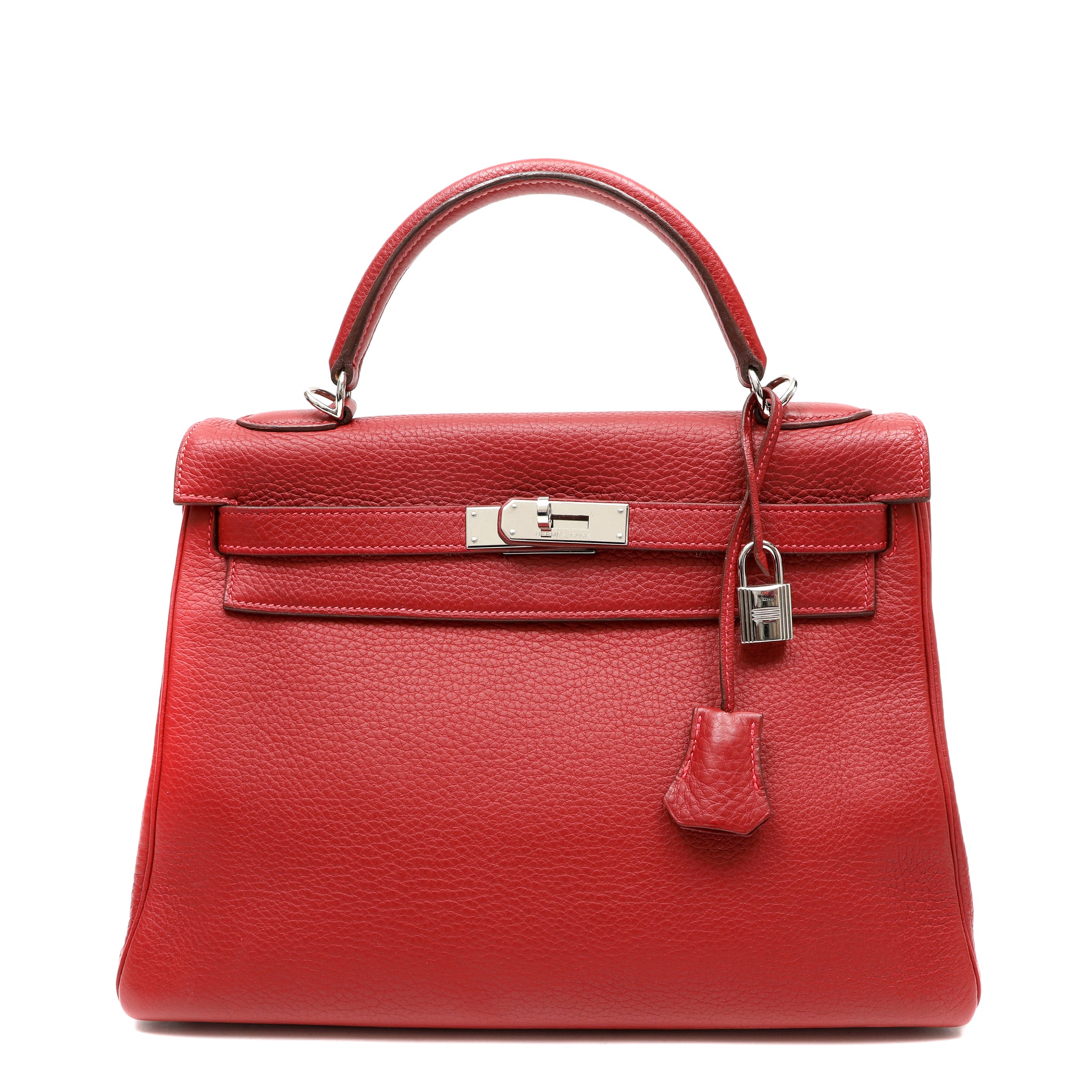 Hermes 32cm Kelly Rouge Vif Togo w PHW