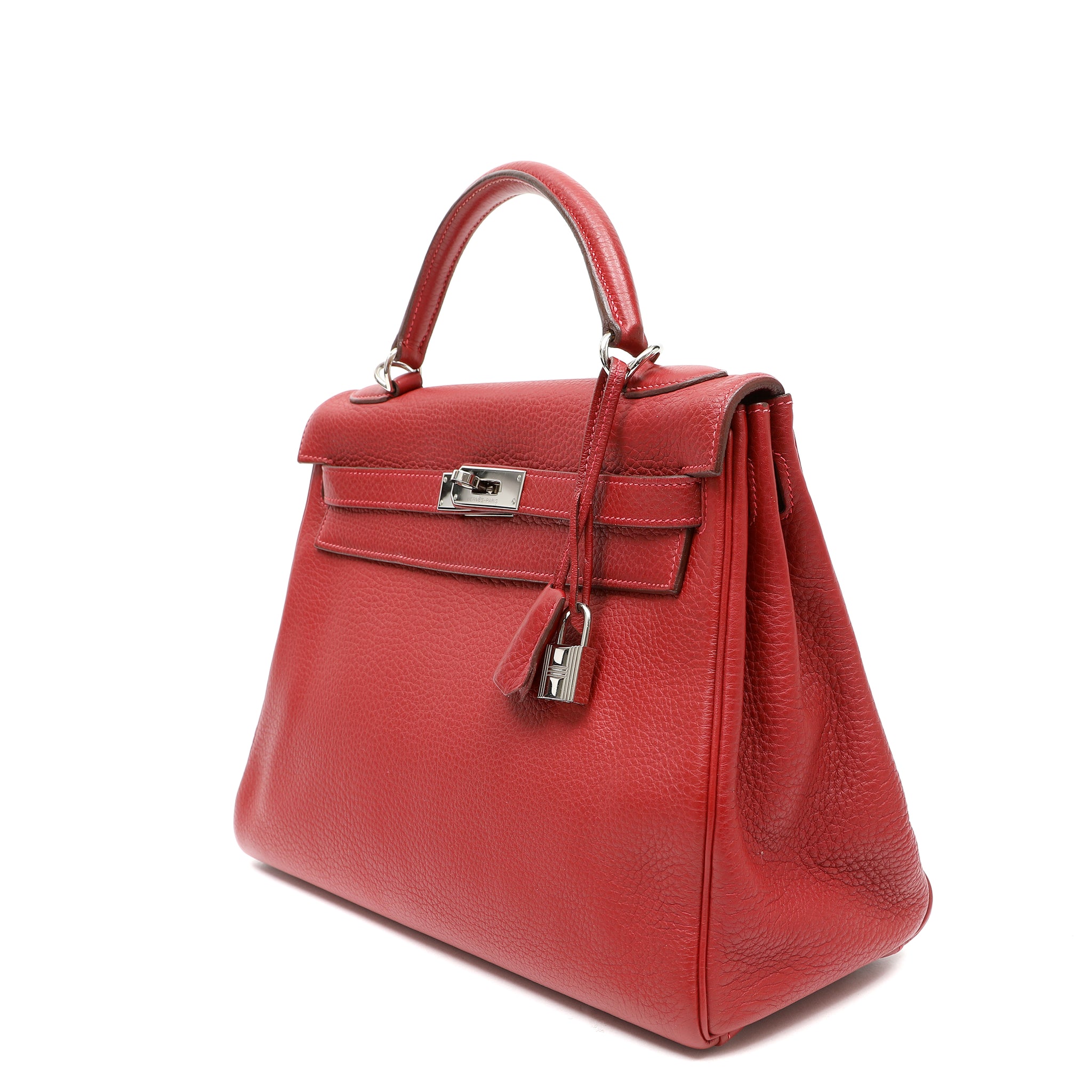 Hermes 32cm Kelly Rouge Vif Togo w PHW