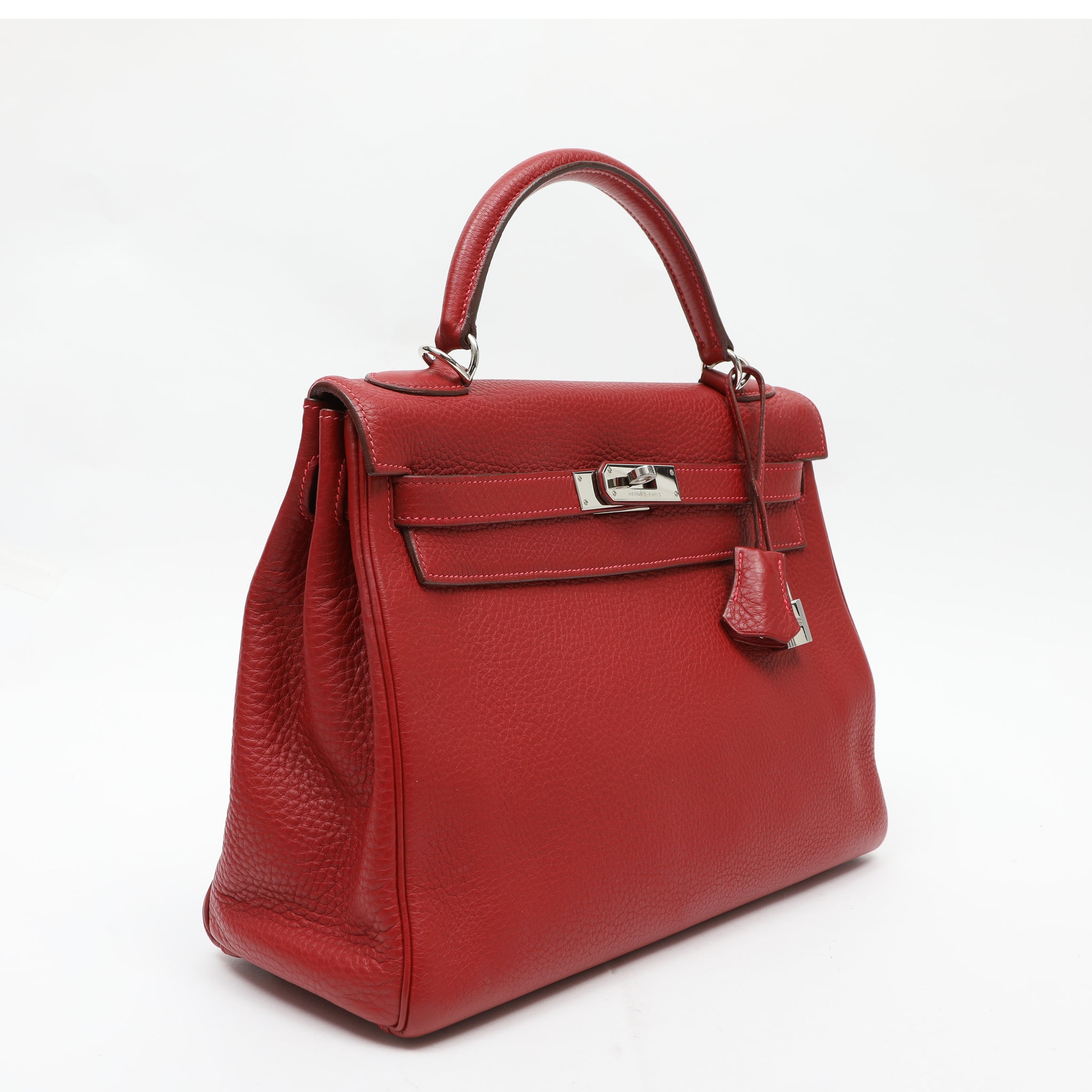 Hermes 32cm Kelly Rouge Vif Togo w PHW