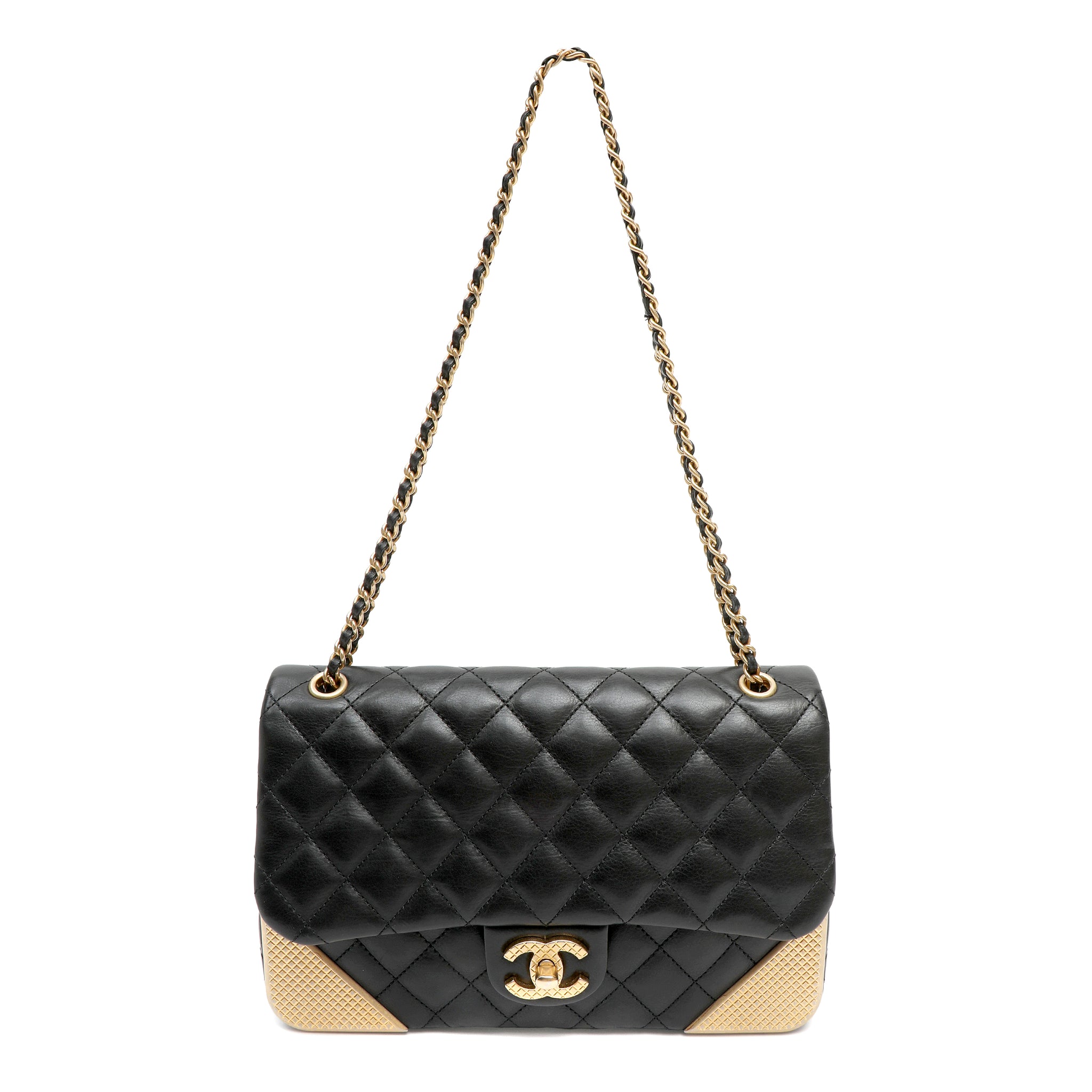 Chanel Quilted Calfskin Rock The Corner Classic Flap