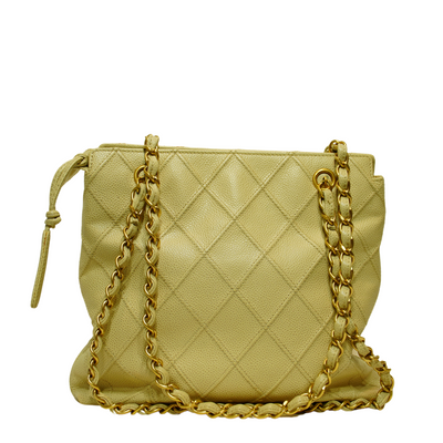 Chanel Ivory Bicolore Stitch Small Shoulder Bag w/ Gold Hardware