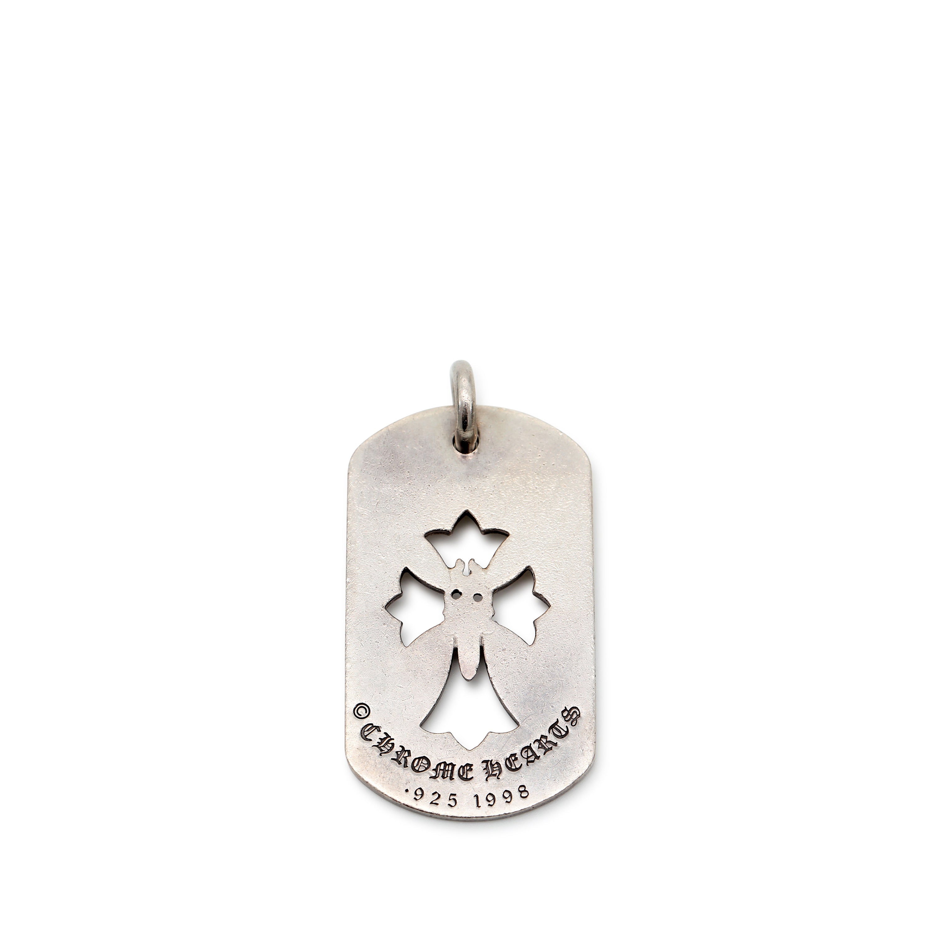 Chrome Hearts Cut Out Cross Dog Tag w/Dagger and Pave Diamonds