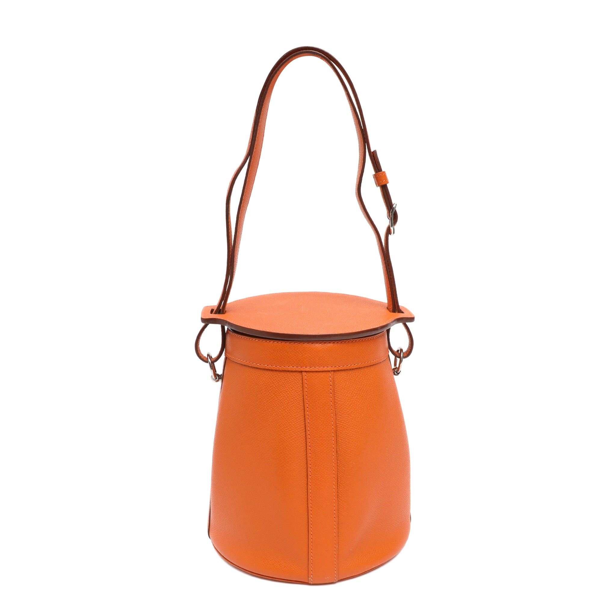 Hermes Orange Epsom Leather Farming Bucket Bag