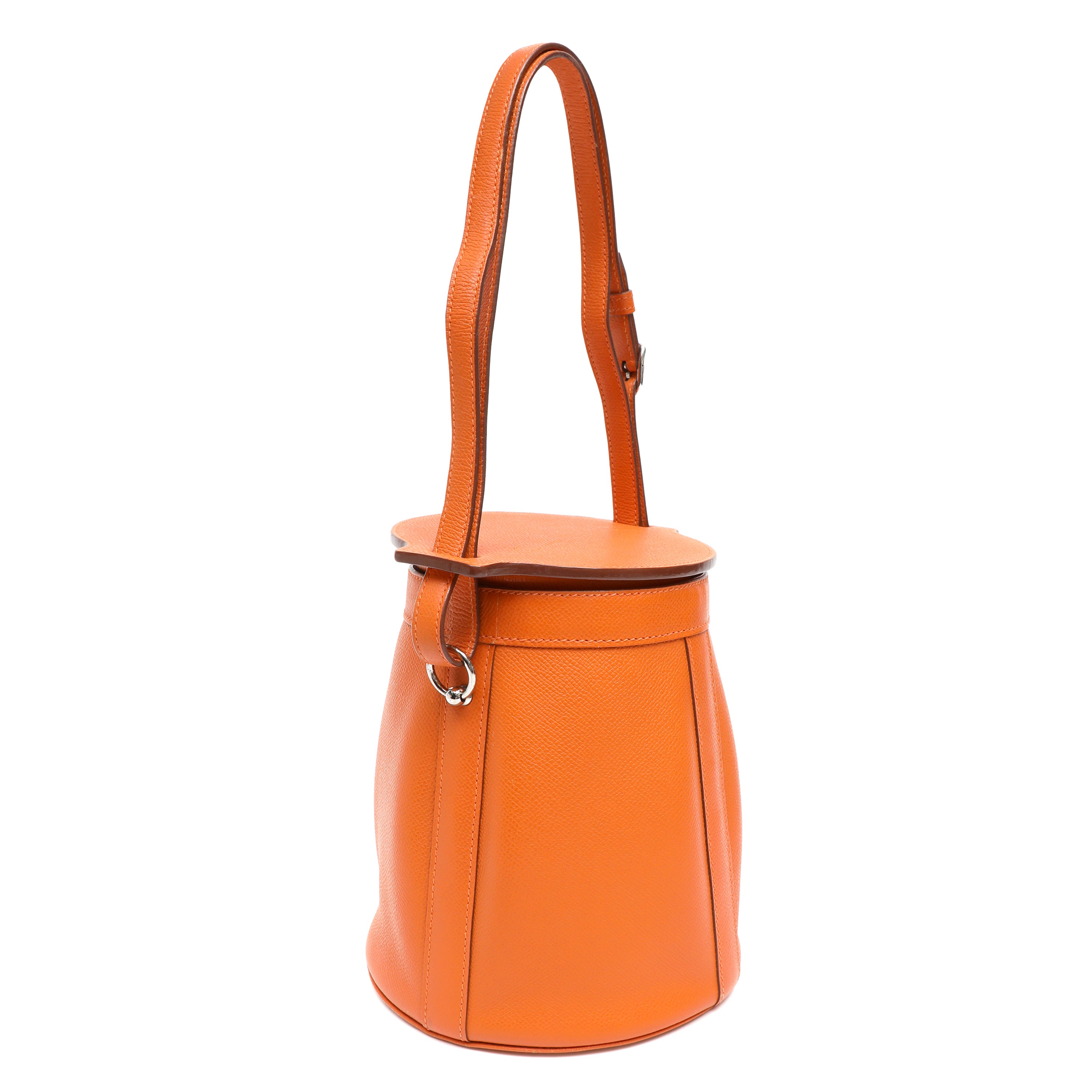 Hermes Orange Epsom Leather Farming Bucket Bag