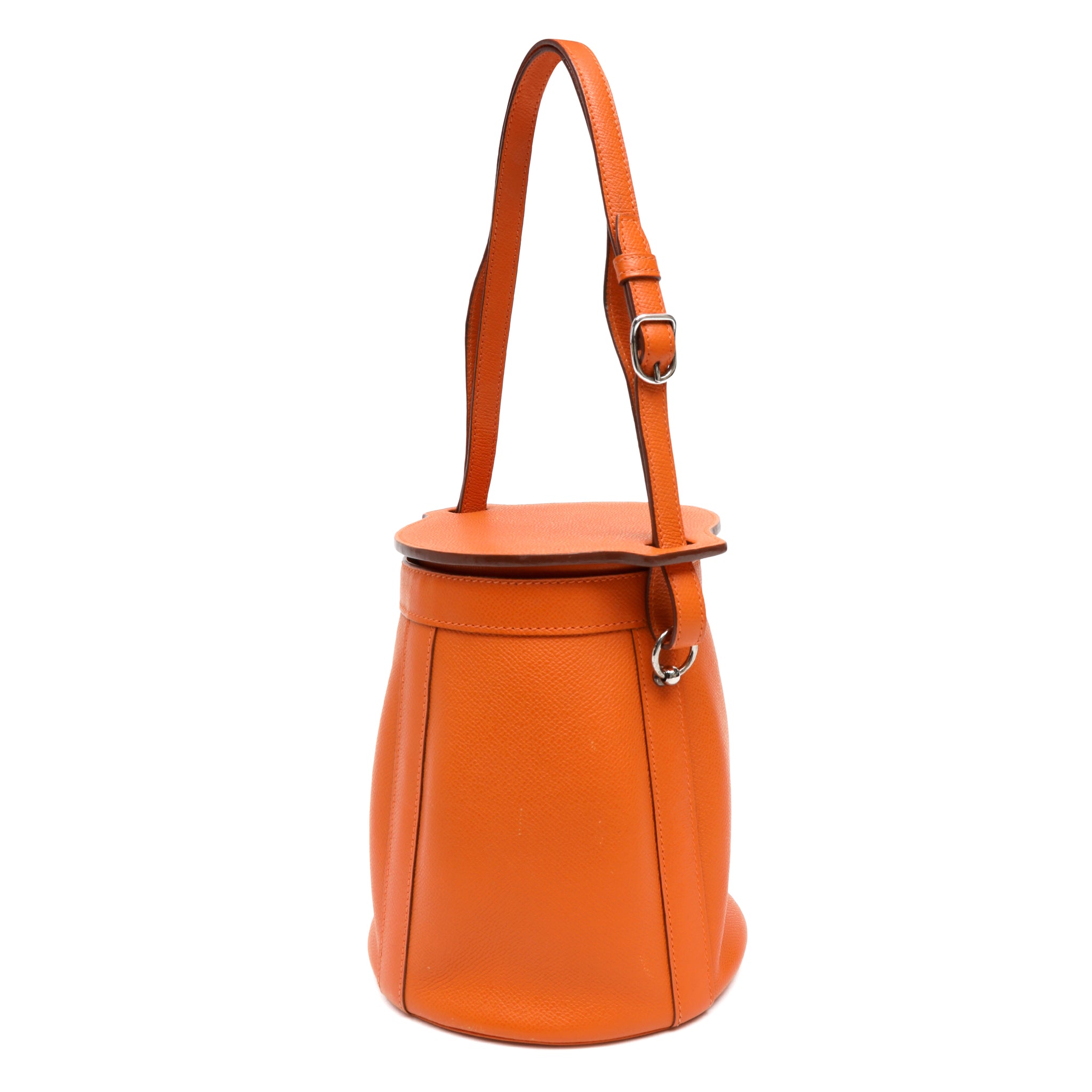 Hermes Orange Epsom Leather Farming Bucket Bag