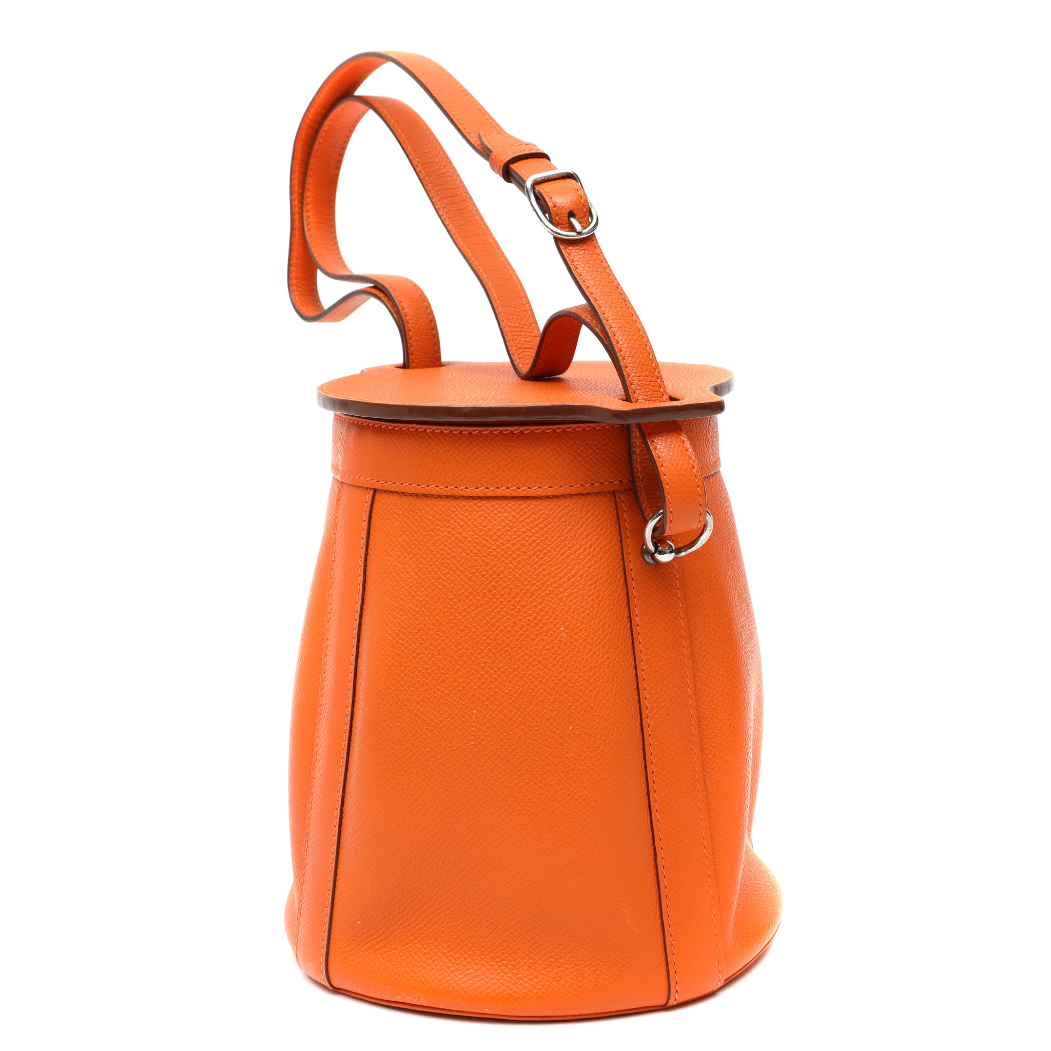 Hermes Orange Epsom Leather Farming Bucket Bag