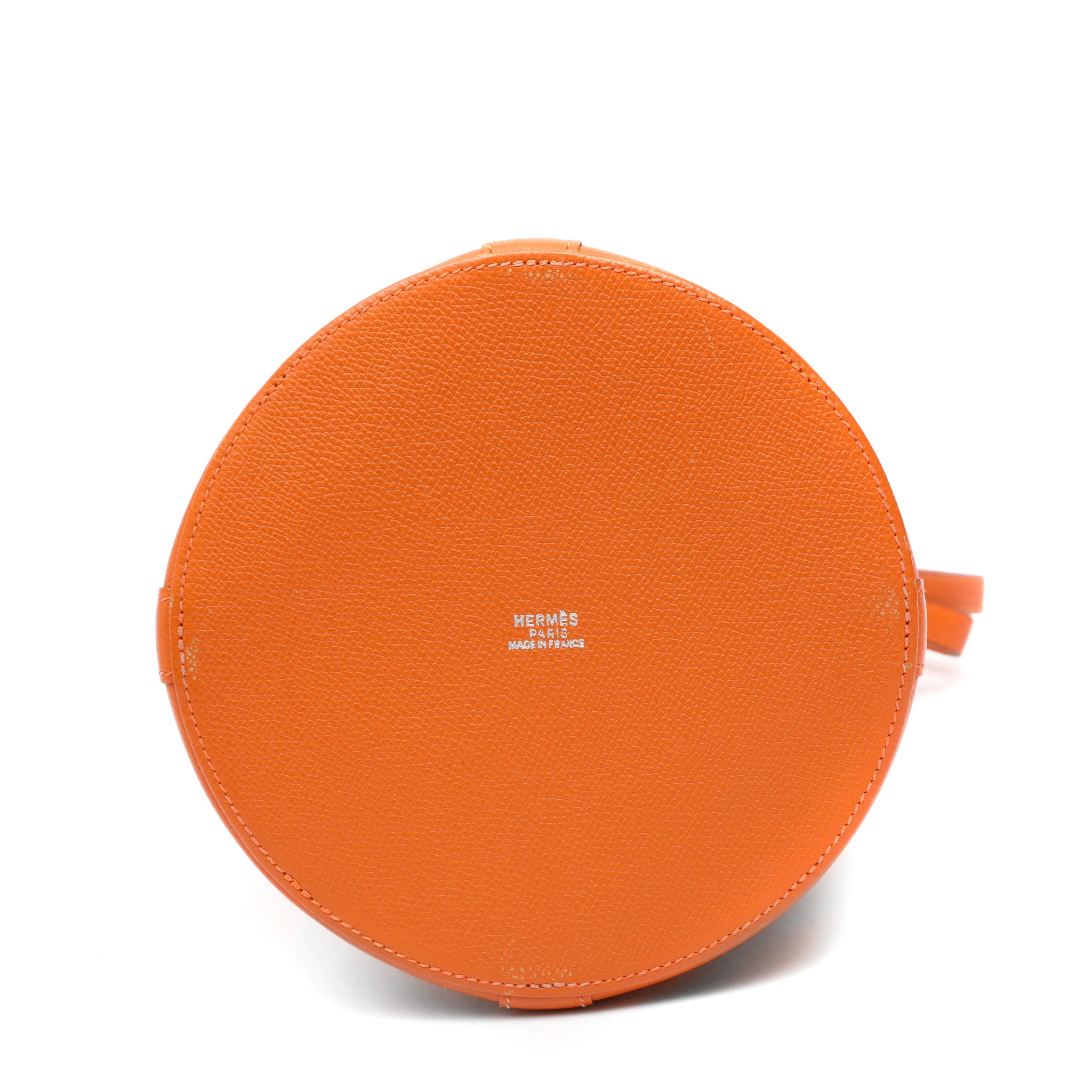 Hermes Orange Epsom Leather Farming Bucket Bag