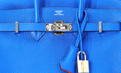 Hermès Bleu Zellige and Capucine Taurillon Novillo Verso Birkin 25