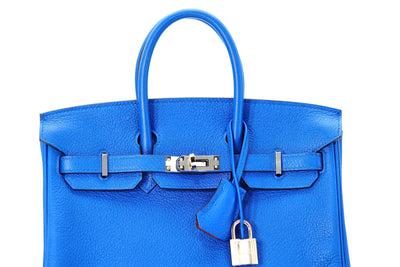 Hermès Bleu Zellige and Capucine Taurillon Novillo Verso Birkin 25