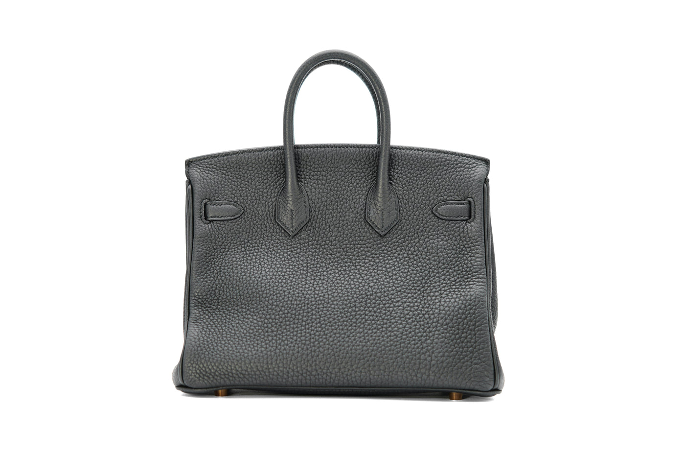 Hermes 25 black togo birkin rose gold hardware