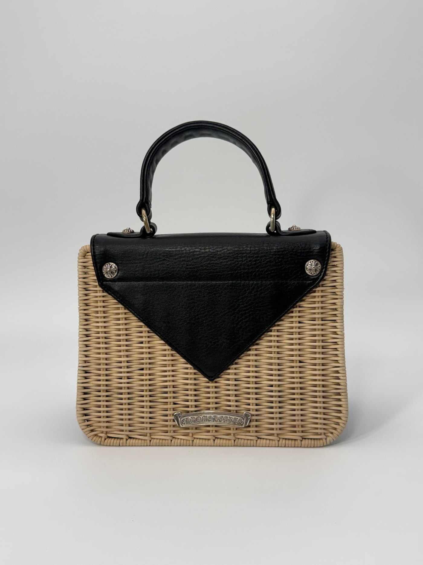 Chrome Hearts Raffia top handle wicker bag