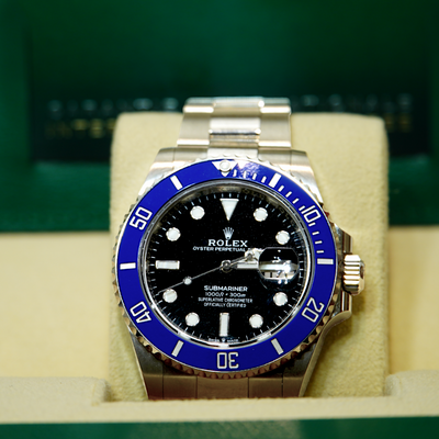 Rolex 41mm 18kt White Gold Blue Face Submariner Watch