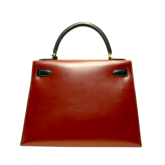 HERMES ケリー　専用BOX HERMÈS 1972 Vintage Kelly 28 Box Calf Leather Dark Green