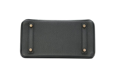 Hermes 25 black togo birkin rose gold hardware