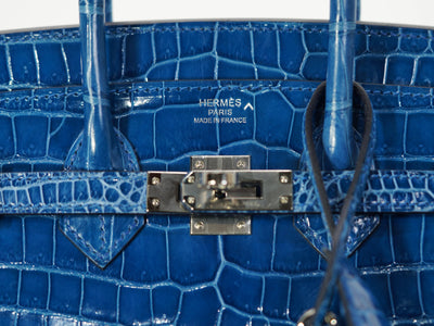 Hermes Mykonos porosus crocodile 25cm Birkin