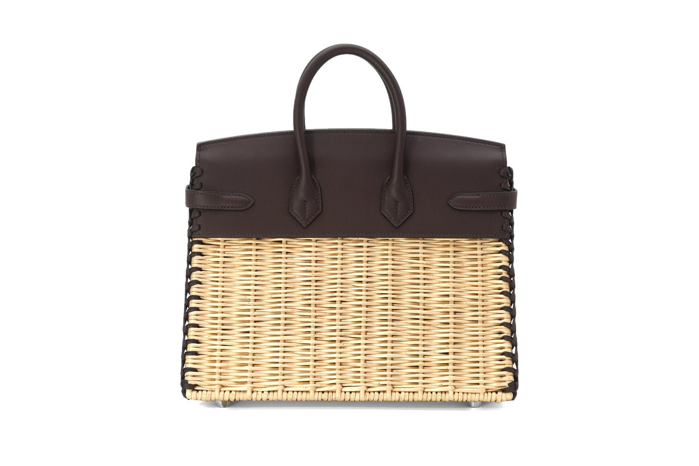 Hermès Picnic Birkin 25 Osier Wicker & Rouge Swift with Palladium Hardware